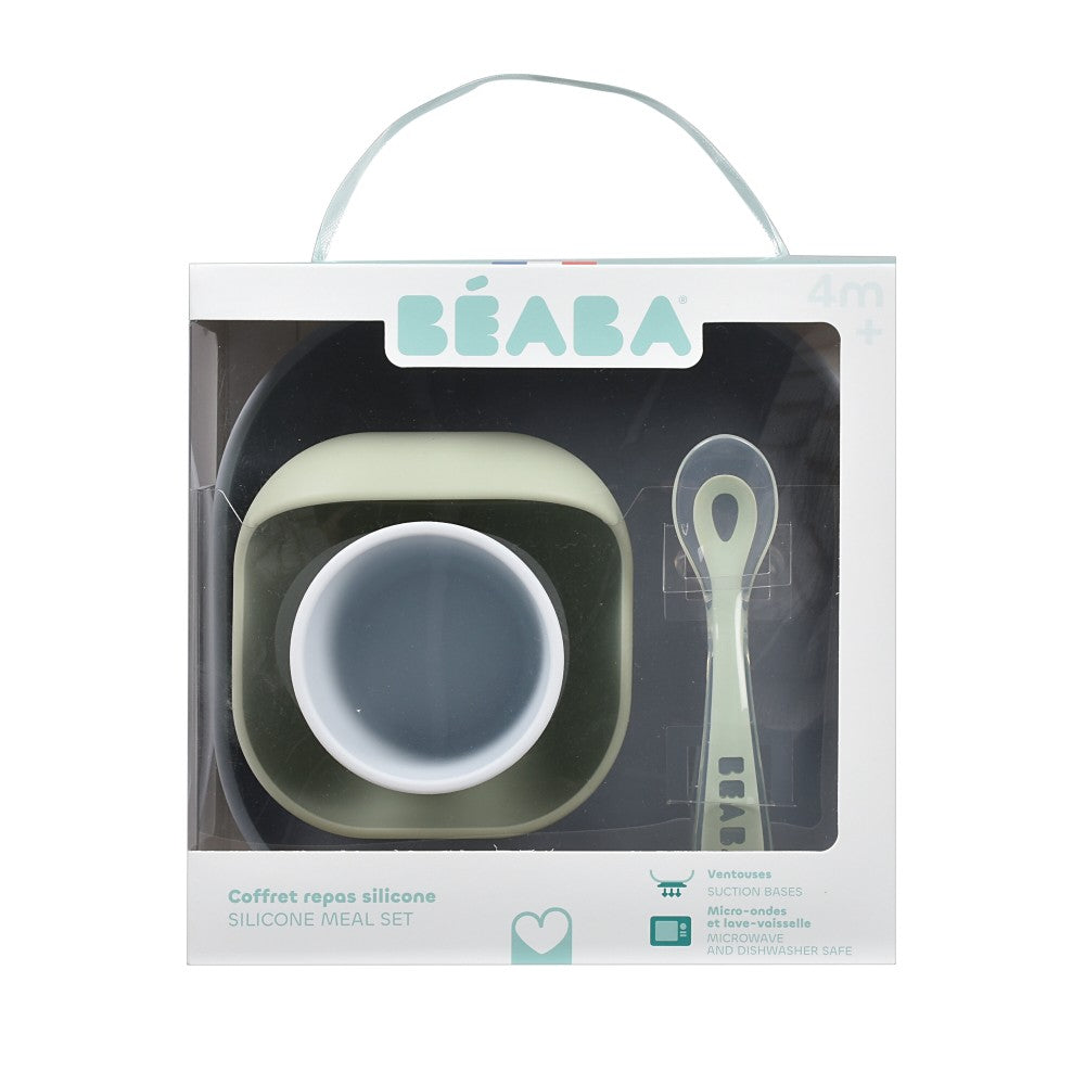 Beaba Silicone Suction Meal Set - Cloud Blue