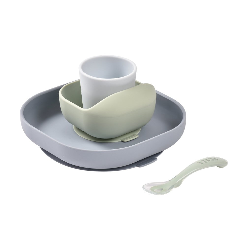 Beaba Silicone Suction Meal Set - Cloud Blue