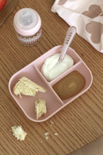 Silicone Suction Divided Plate & Spoon - Cotton Candy