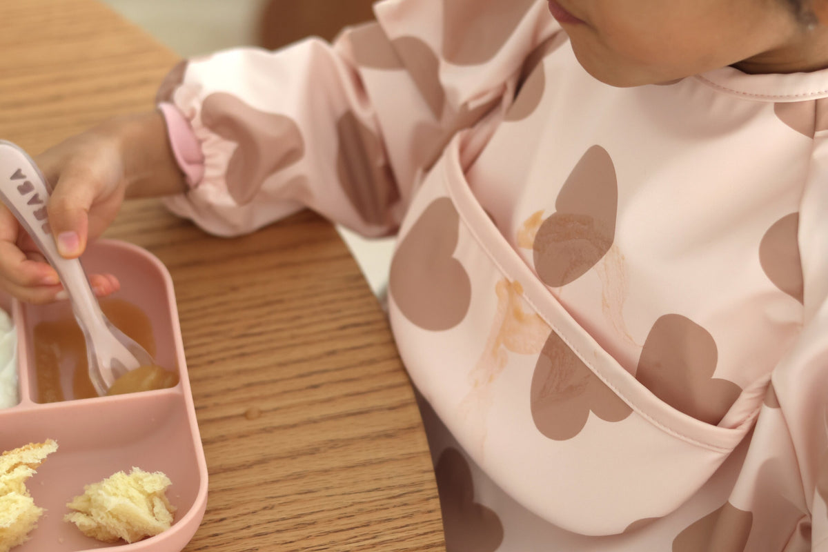 Silicone Suction Divided Plate & Spoon - Cotton Candy