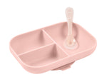 Silicone Suction Divided Plate & Spoon - Cotton Candy