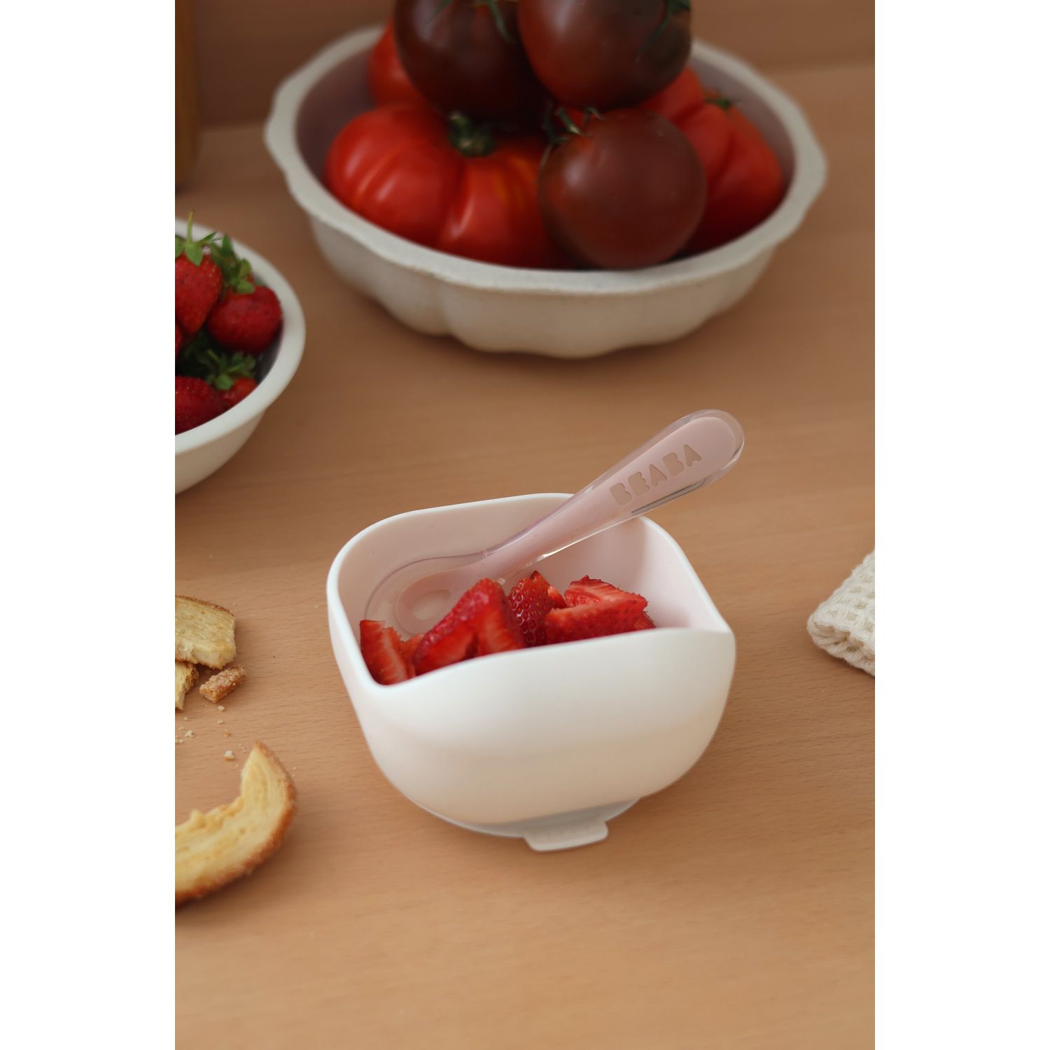 Beaba 2nd Stage Soft Silicone Spoon - Cotton Candy