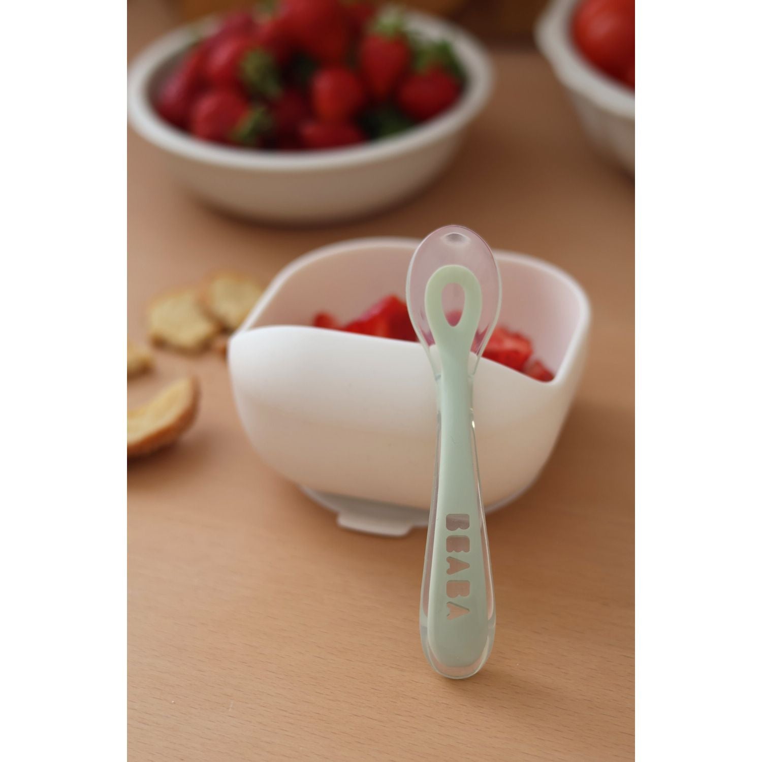 Beaba 2nd Stage Silicone Spoon - Misty Green