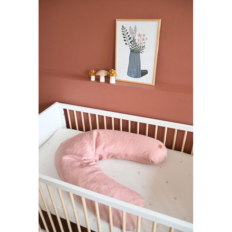 Big Flopsy Linen Nursing Pillow - Rose