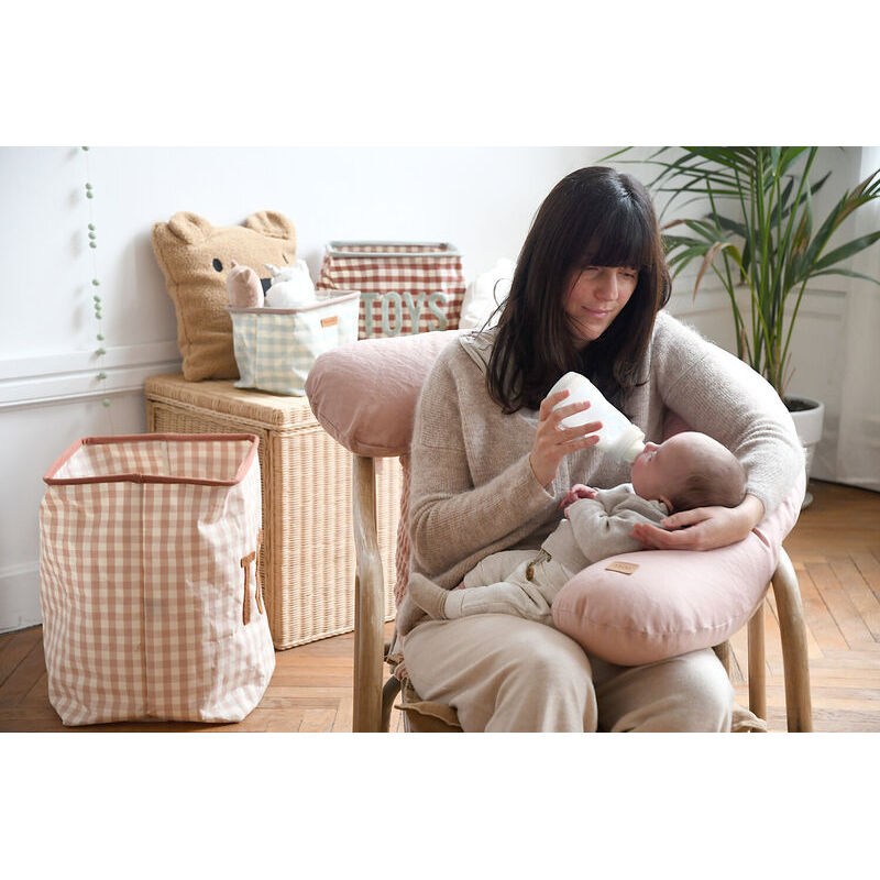 Big Flopsy Linen Nursing Pillow - Rose