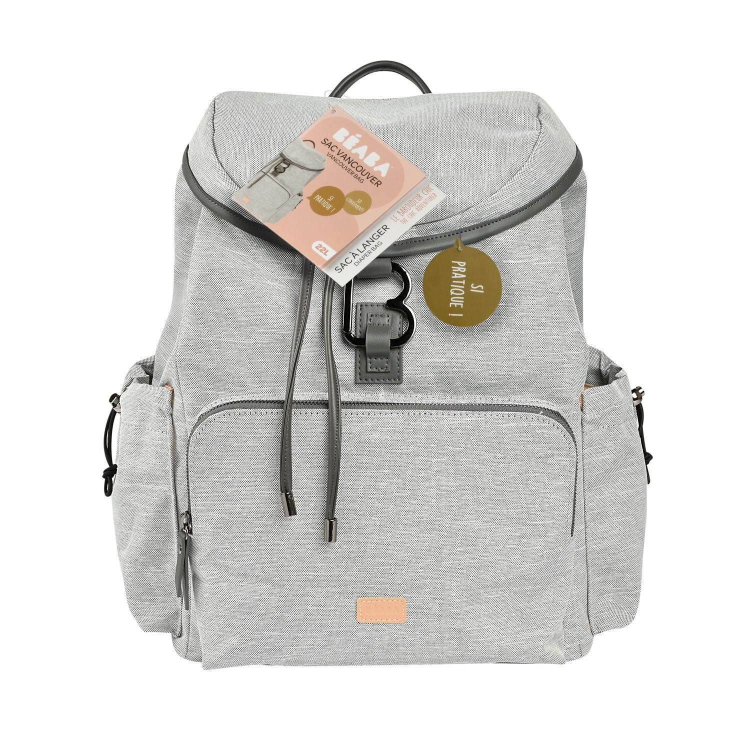 Beaba Vancouver Nappy Bag Backpack - Heather Grey