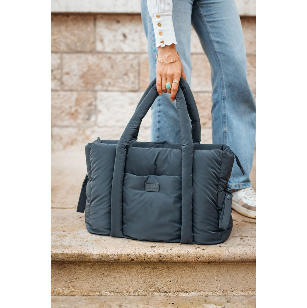 Paris Puffy Nappy Bag - Dark Grey