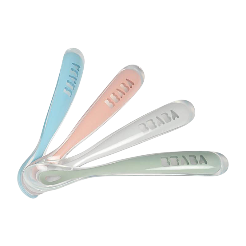 Windy Blue/Eucalyptus 1st Stage Silicone Spoons 4 Pack