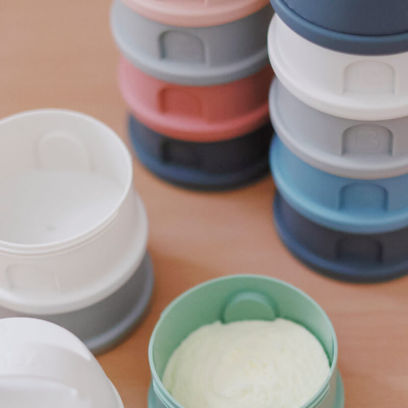 Beaba Formula & Snacks Container - Mineral Grey/Pink