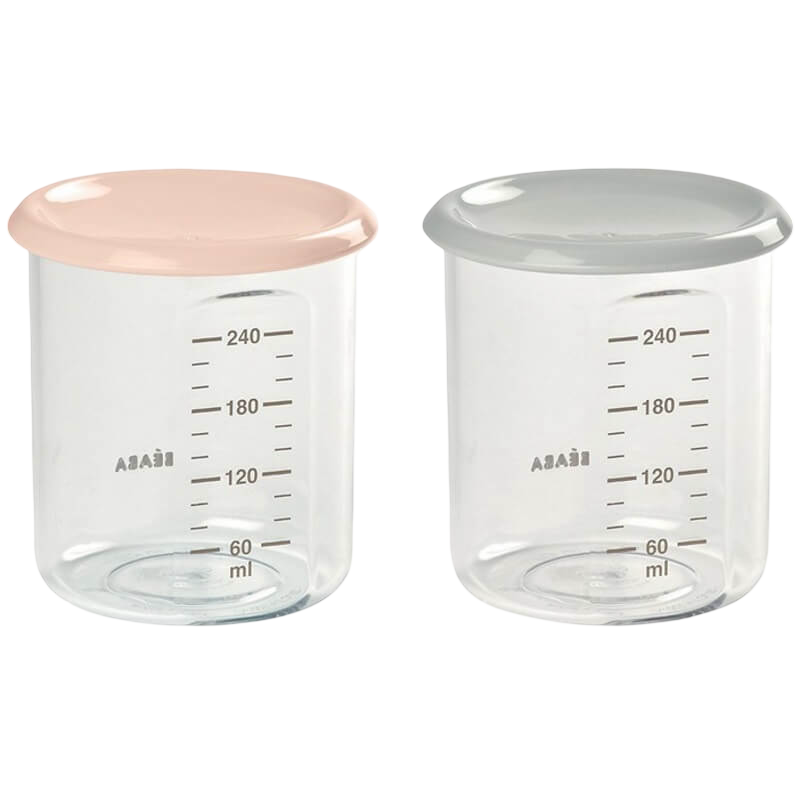 Set of 2 Maxi Portion Conservation Jar 240ml - Pink / Grey