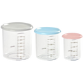 Beaba Set of 3 Conservation Jars (1 Baby / 1 Maxi / 1 Maxi +) - Pink, Blue, Light Mist