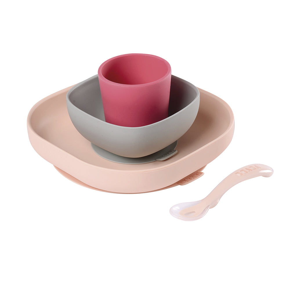 Silicone Suction Meal Set - Pink