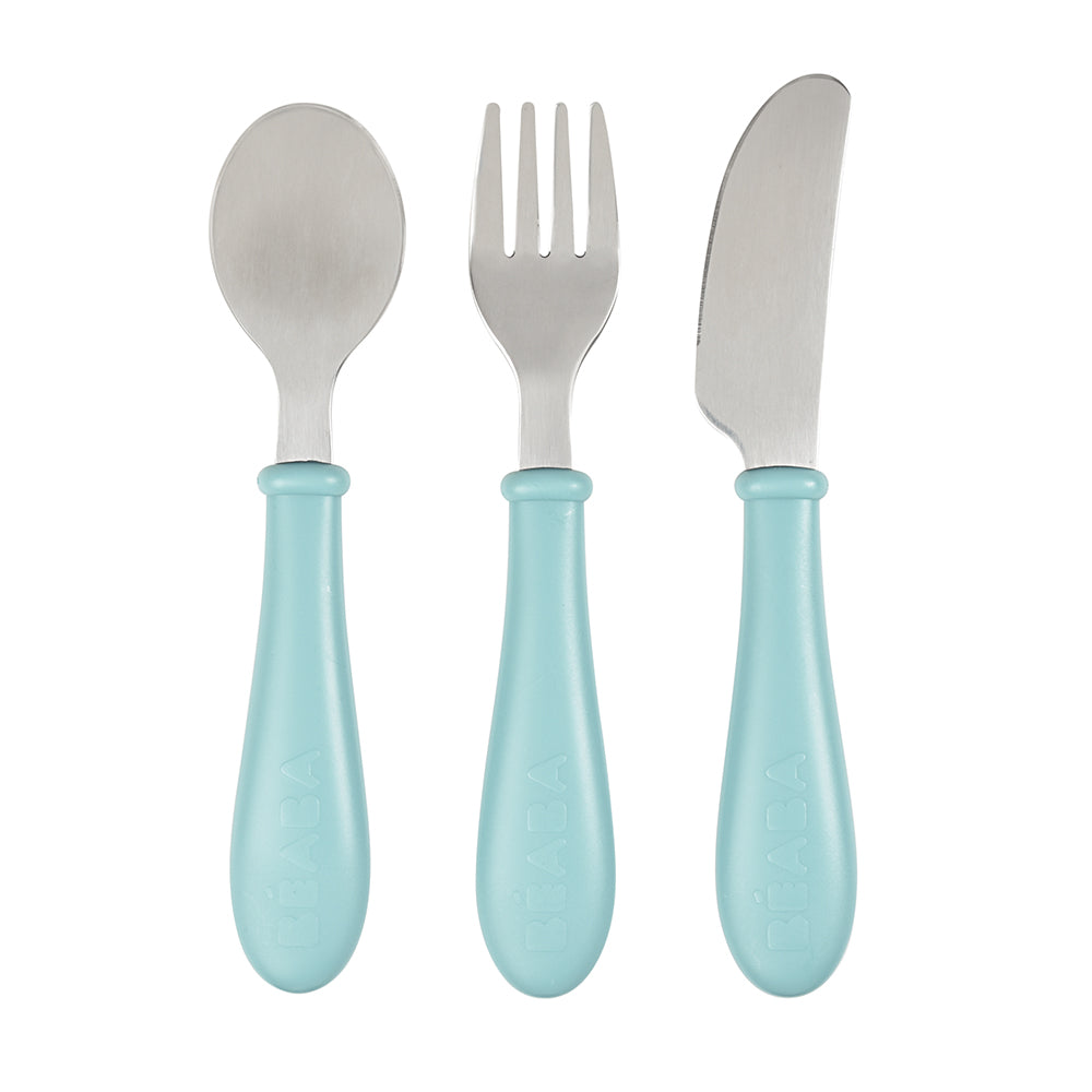 Stainless Steel Training Cutlery - Light Blue