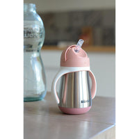 Stainless Steel Straw Learning Cup - Pink (5)